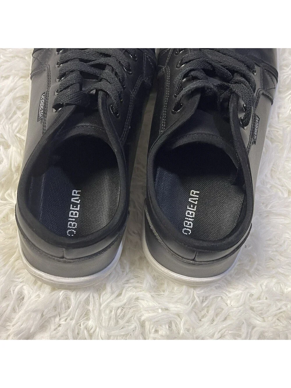 HOBIBEAR Minimalist Sneakers W 9.5 M 8.5 EU 41 Black Leather Wide Toe Shoes